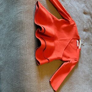 The Fold Orange Peplum Long Sleeve Top- never worn